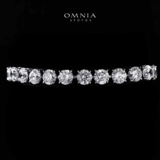 Omnia Baseema White Silver Bracelet In 925 Silver High Quality Certified Lab Crafted Stones