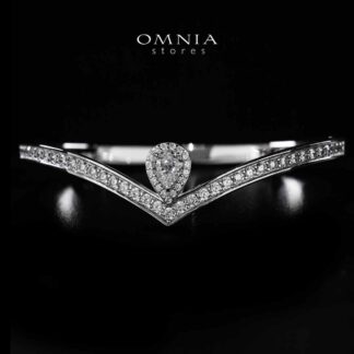 Omnia Asiyah Silver Bangle In 925 Silver High Quality Certified Lab Crafted Stones