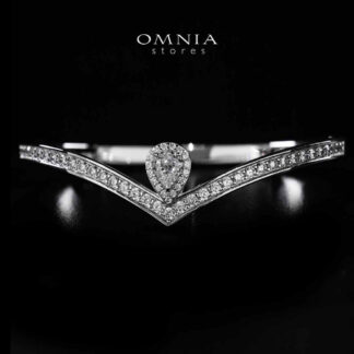 Omnia Asiyah Silver Bangle In 925 Silver High Quality Certified Lab Crafted Stones