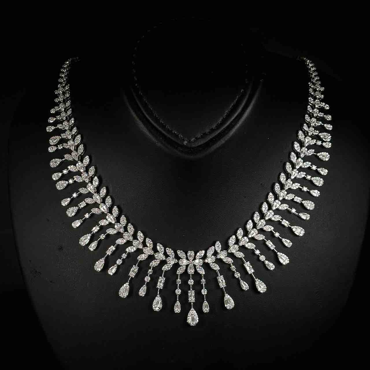 Omnia Fawziya White Bridal Full Set in 925 Silver High Quality Simulated Diamonds - Image 2