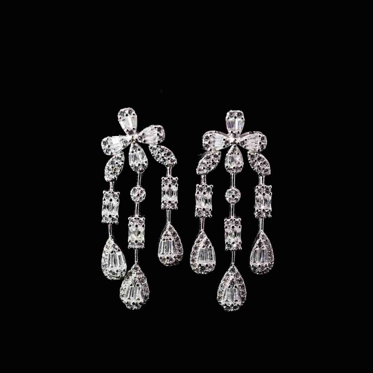 Omnia Fawziya White Bridal Full Set in 925 Silver High Quality Simulated Diamonds - Image 5