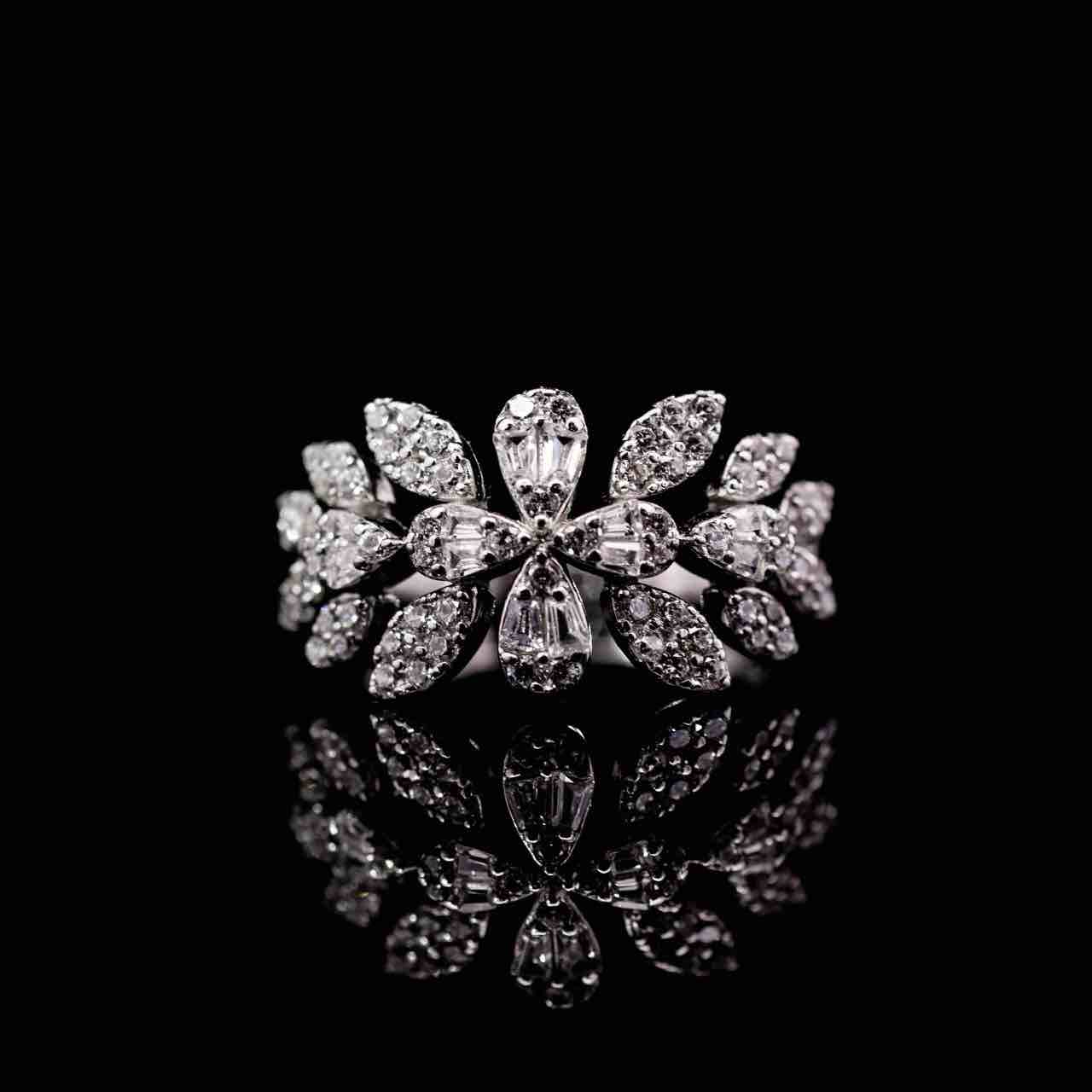 Omnia Fawziya White Bridal Full Set in 925 Silver High Quality Simulated Diamonds - Image 4