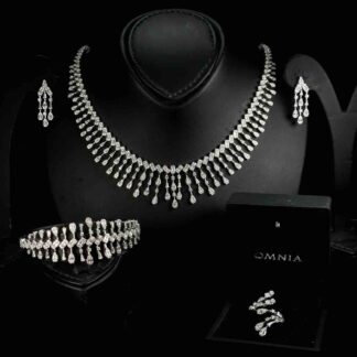 Omnia Kamila White Bridal Full Set in 925 Silver High Quality Simulated Diamonds