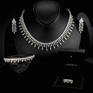Omnia Khairiya White Bridal Full Set in 925 Silver High Quality Simulated Diamonds