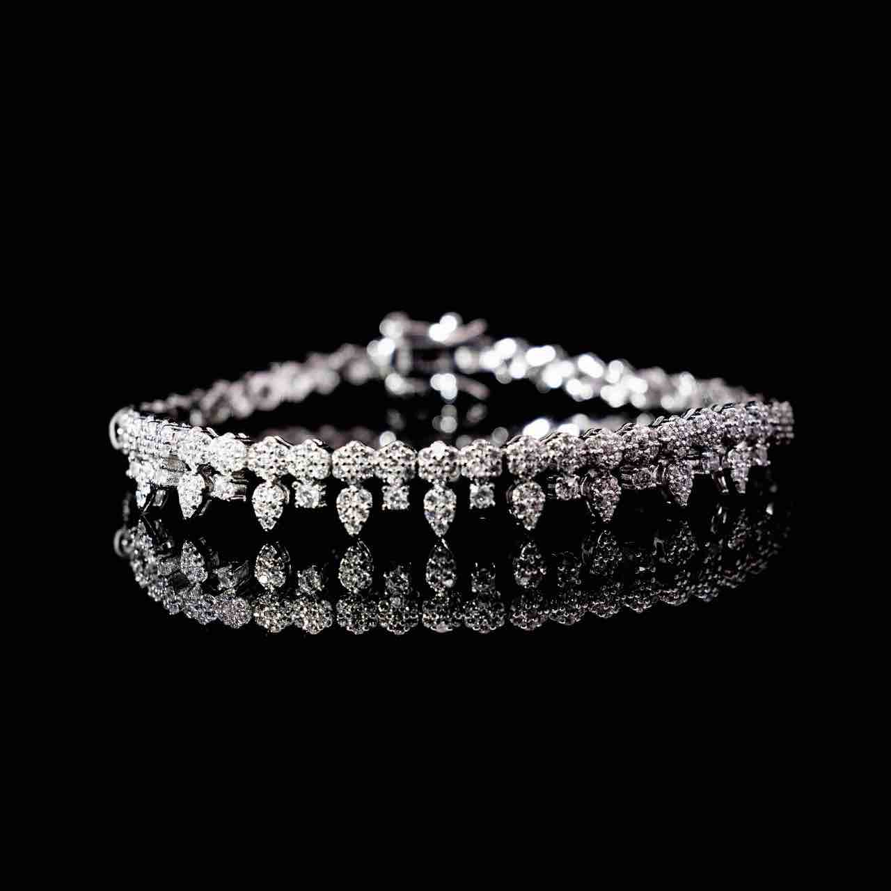 Omnia Khairiya White Bridal Full Set in 925 Silver High Quality Simulated Diamonds - Image 2