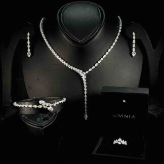 Omnia Khuloud White Bridal Full Set in 925 Silver High Quality Simulated Diamonds