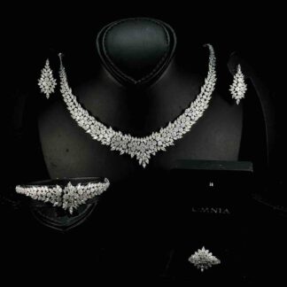 Omnia Mariyah White Bridal Full Set in 925 Silver High Quality Simulated Diamonds
