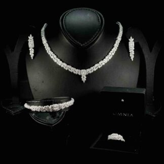 Omnia Mariyah White Bridal Full Set in 925 Silver High Quality Simulated