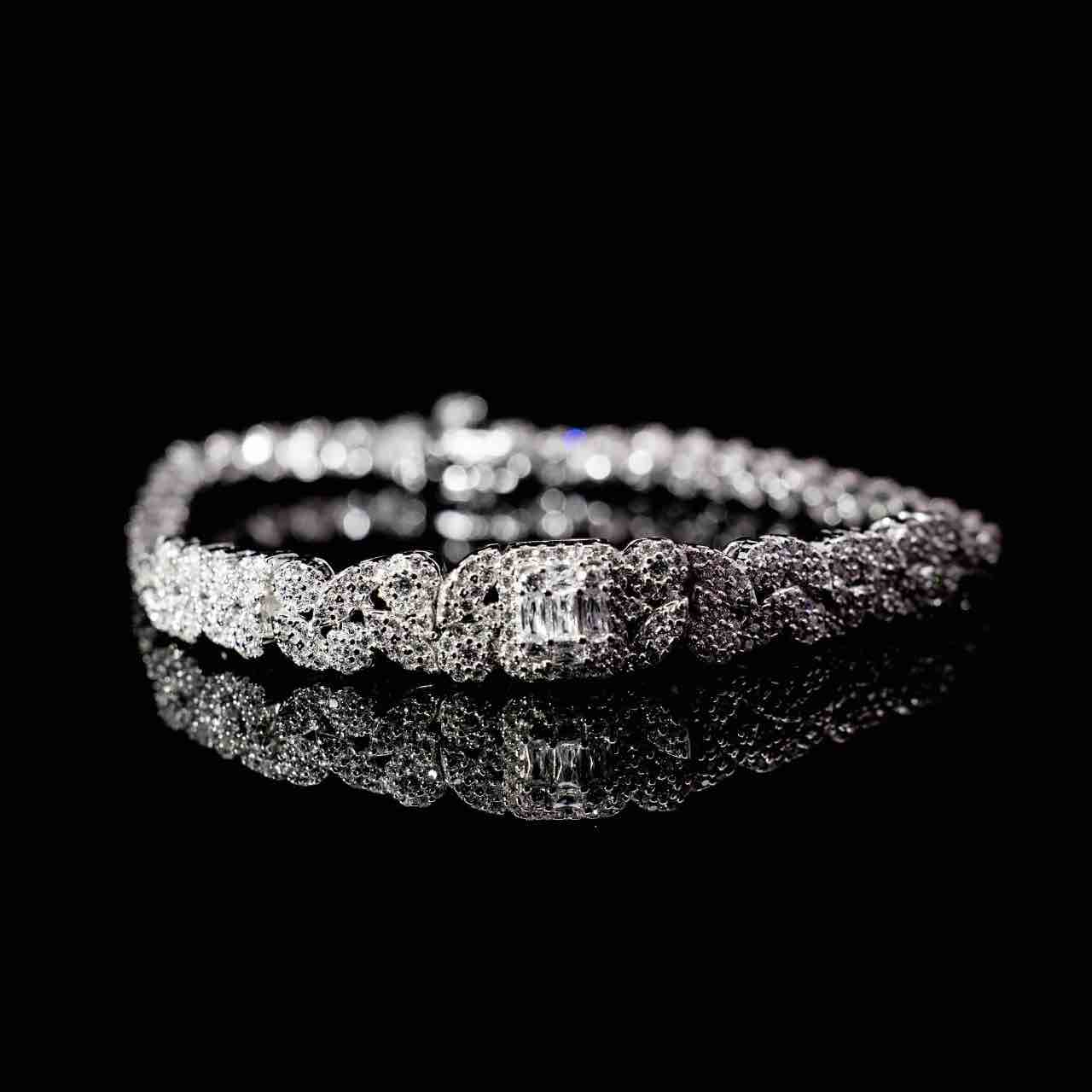 Omnia Mariyah White Bridal Full Set in 925 Silver High Quality Simulated - Image 3