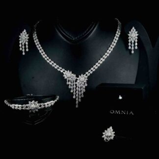 Omnia Nuha White Bridal Full Set in 925 Silver High Quality Simulated Diamonds