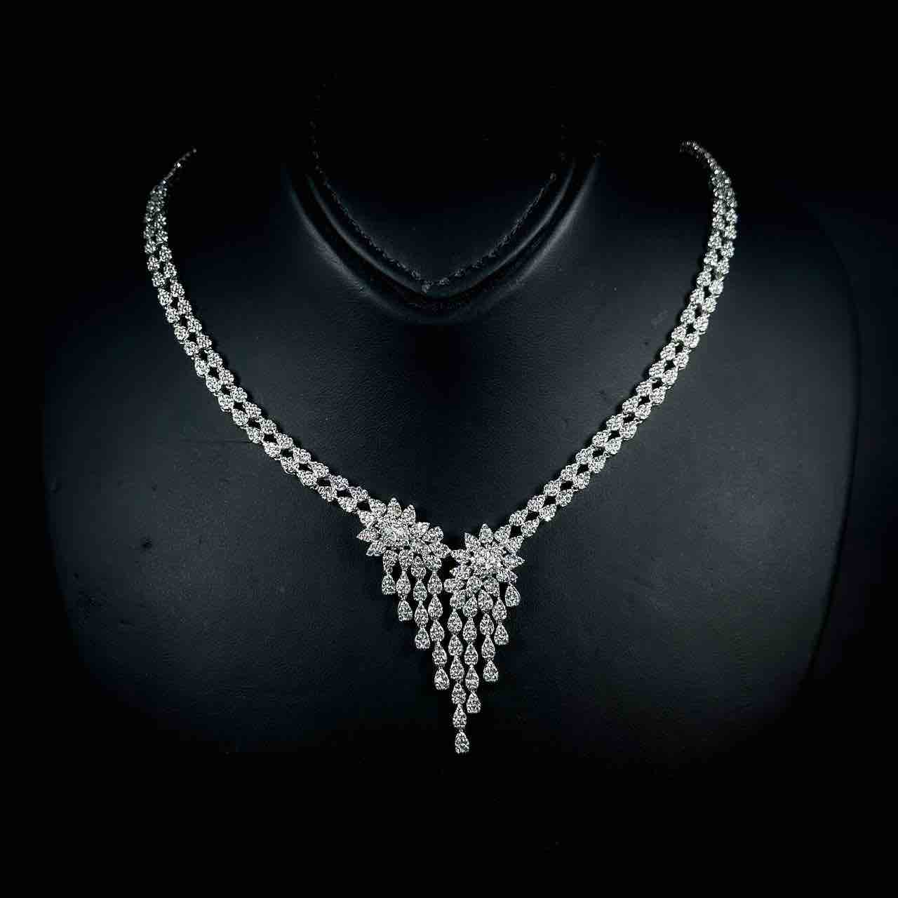 Omnia Nuha White Bridal Full Set in 925 Silver High Quality Simulated Diamonds - Image 2