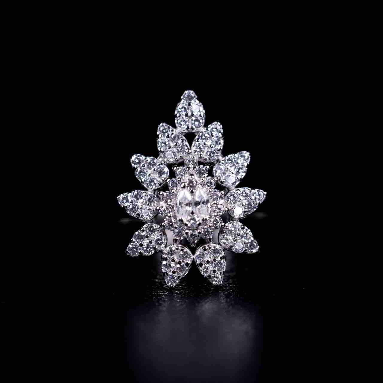 Omnia Nuha White Bridal Full Set in 925 Silver High Quality Simulated Diamonds - Image 3