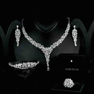 Omnia Nouf White Bridal Full Set in 925 Silver High Quality Simulated Diamonds
