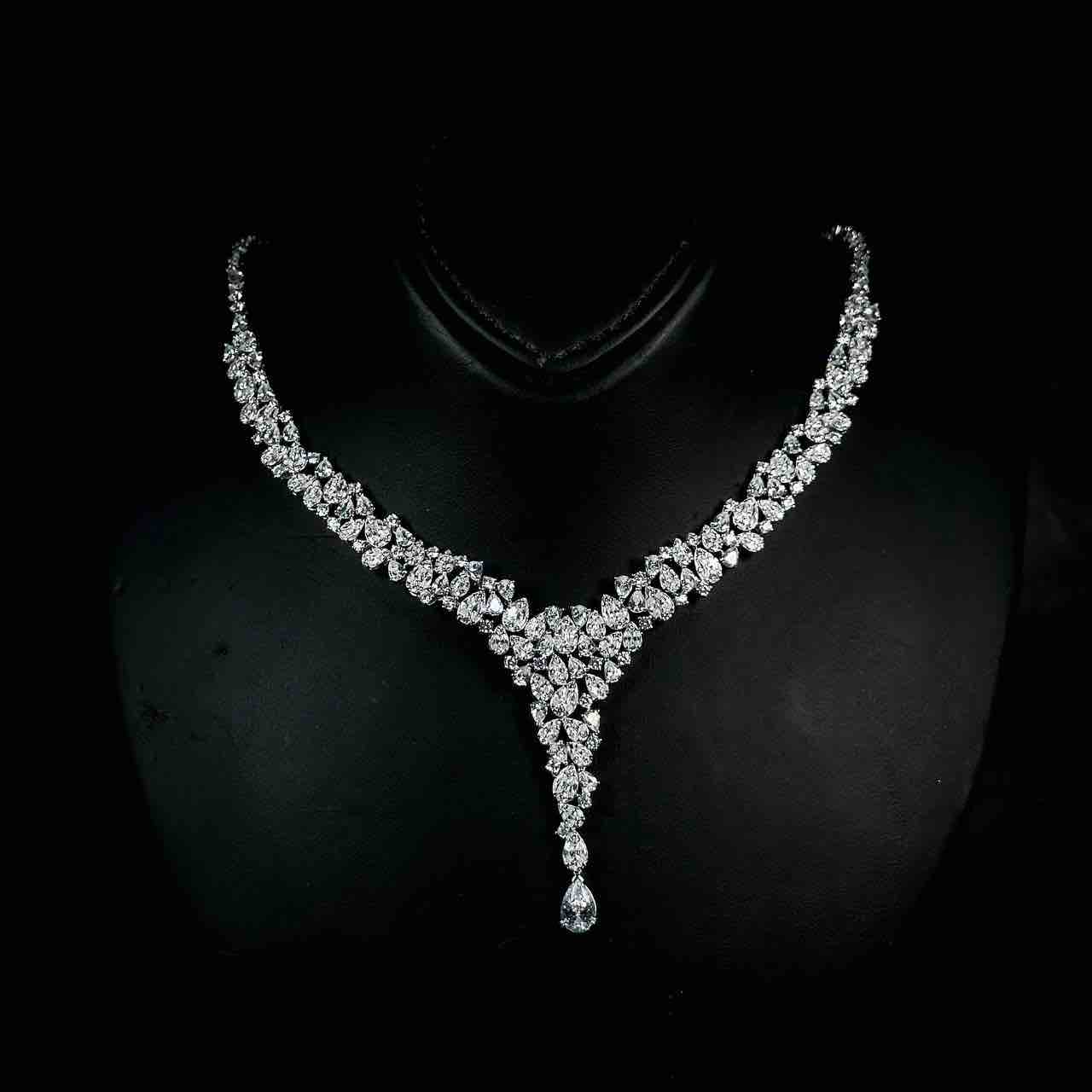 Omnia Nouf White Bridal Full Set in 925 Silver High Quality Simulated Diamonds - Image 2
