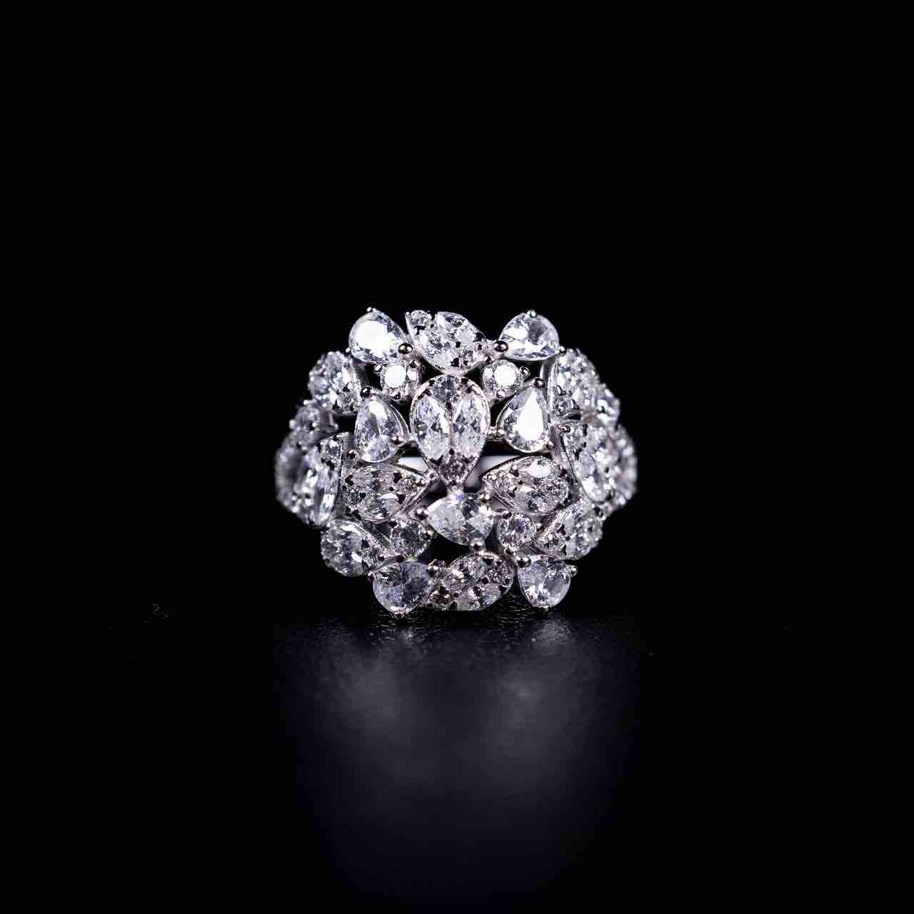 Omnia Nouf White Bridal Full Set in 925 Silver High Quality Simulated Diamonds - Image 4