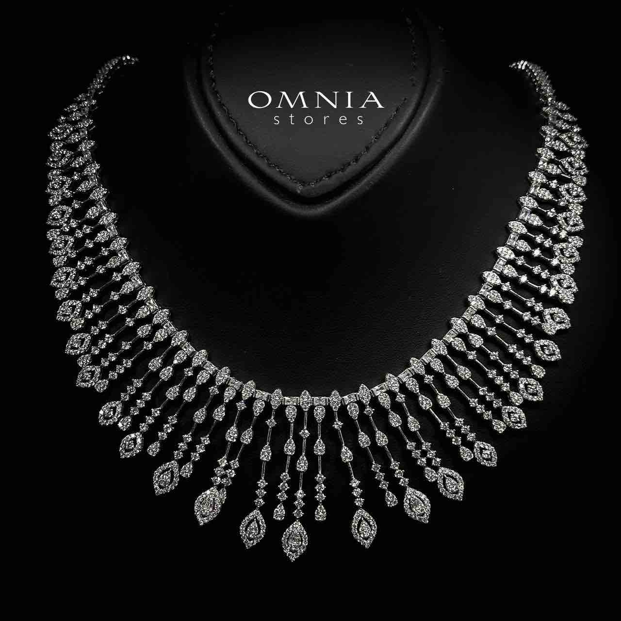 Omnia Nuzha White Bridal Full Set in 925 Silver High Quality Simulated Diamonds - Image 2