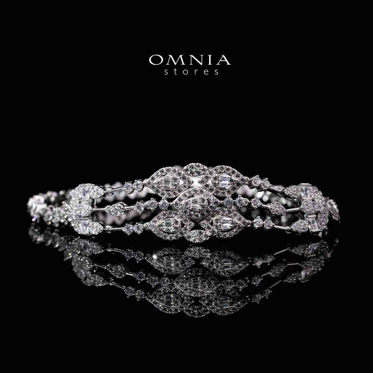 Omnia Nuzha White Bridal Full Set in 925 Silver High Quality Simulated Diamonds - Image 4