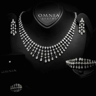 Omnia Rabeea White Bridal Full Set in 925 Silver High Quality Simulated Diamonds