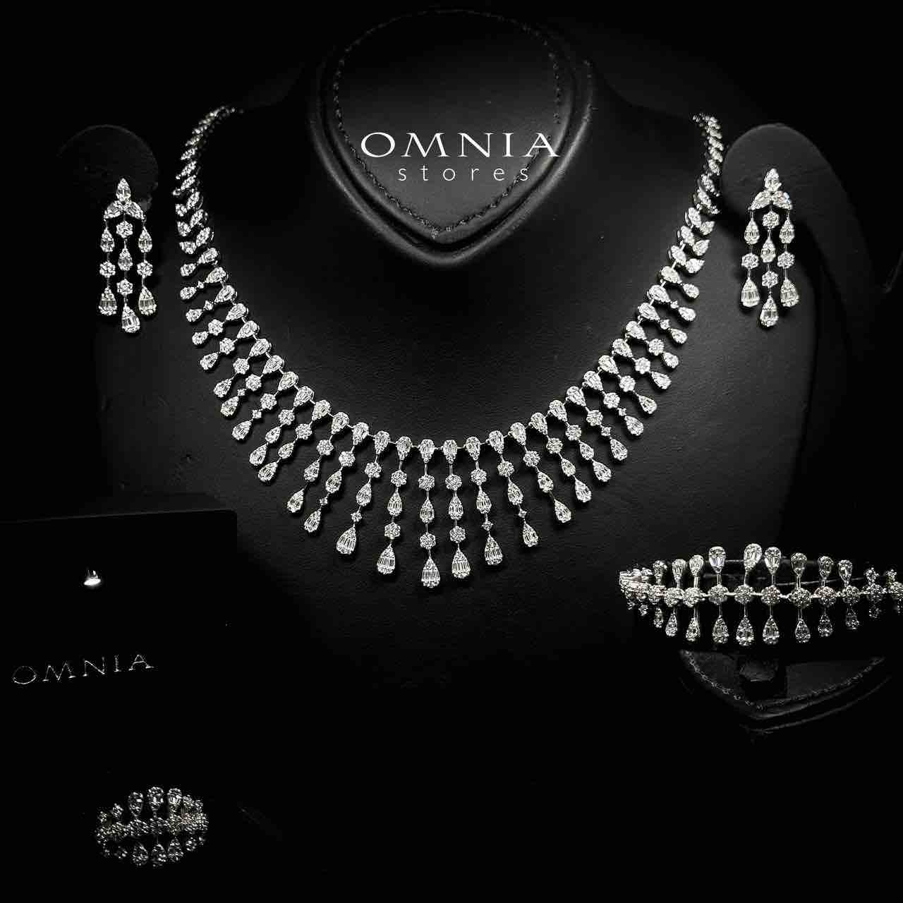 Omnia Rabeea White Bridal Full Set in 925 Silver High Quality Simulated Diamonds