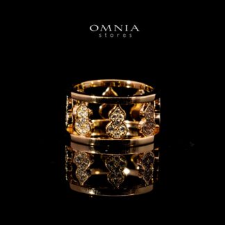 Omnia Nayirah Rose Glod Ring In 925 Silver High Quality Certified Lab Crafted Stones