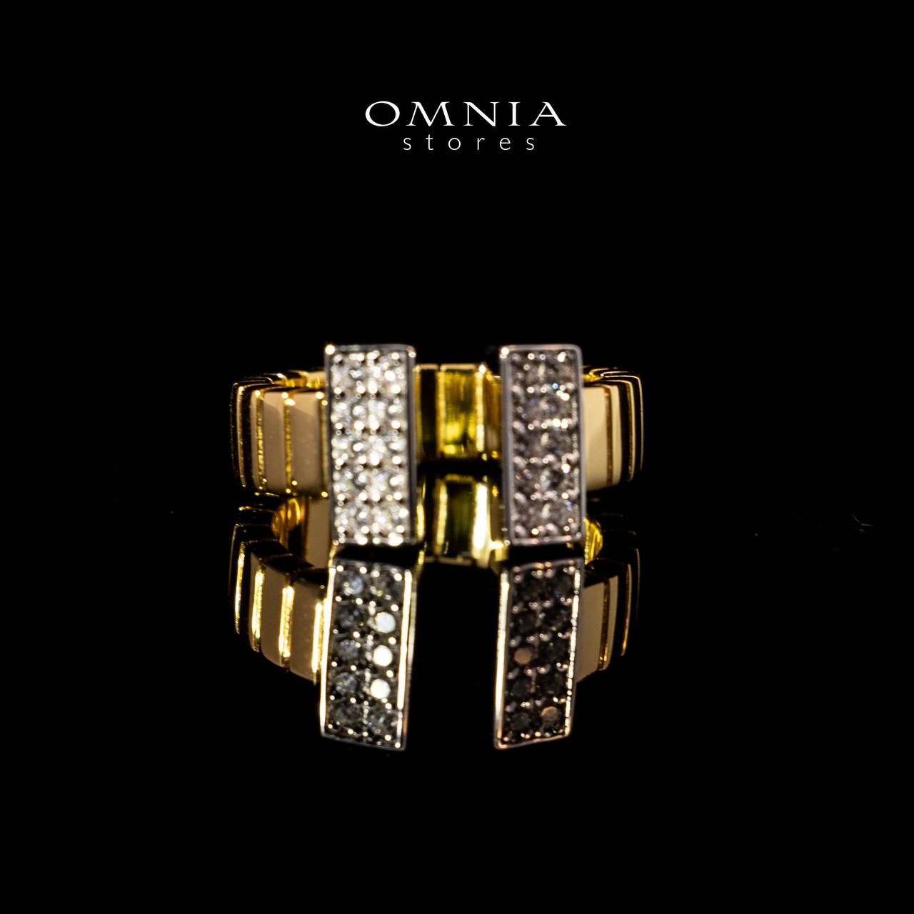 Omnia Abeerah Golden Silver Ring In 925 Silver High Quality Certified Lab Crafted Stones