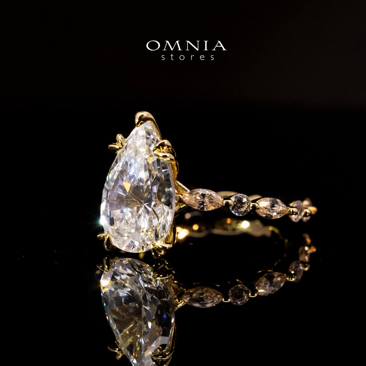 Omnia Rimaya Gold Ring In 925 Silver High Quality Certified Lab Crafted Stones - Image 2