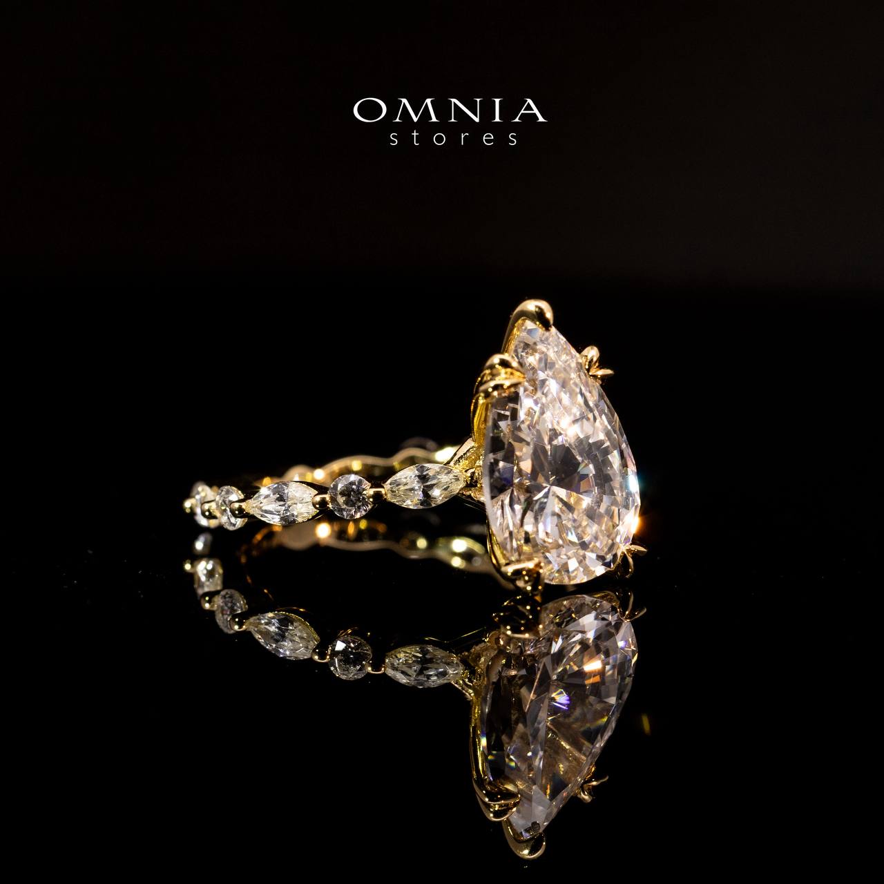Omnia Rimaya Gold Ring In 925 Silver High Quality Certified Lab Crafted Stones - Image 3
