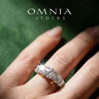 Omnia Rafal White Ring In 925 Silver High Quality Certified Lab Crafted Stones
