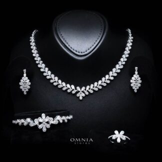 Omnia Iffat White Bridal Full Set in 925 Silver High Quality Simulated Diamonds (size 17 7 only available in KSA)