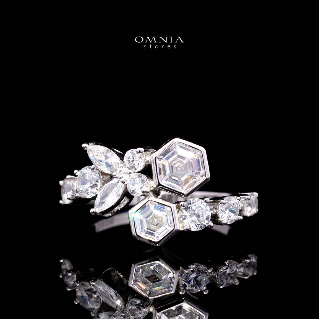 Omnia Nudhar White Bridal Full Set in 925 Silver High Quality Simulated Diamonds - Image 4