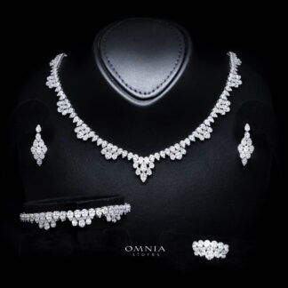 Omnia Lubaba White Bridal Full Set in 925 Silver High Quality Simulated Diamonds