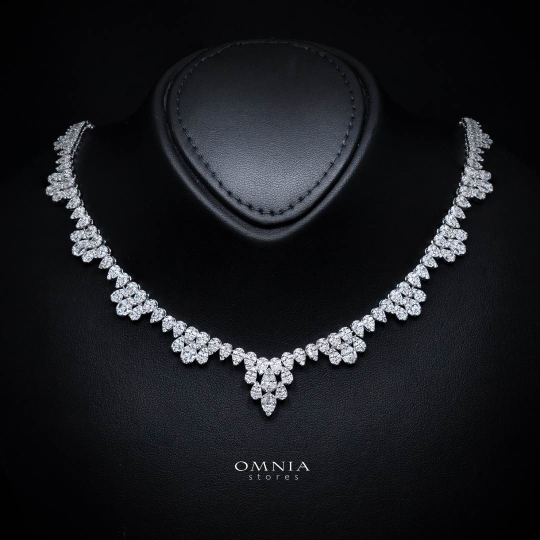 Omnia Lubaba White Bridal Full Set in 925 Silver High Quality Simulated Diamonds - Image 2