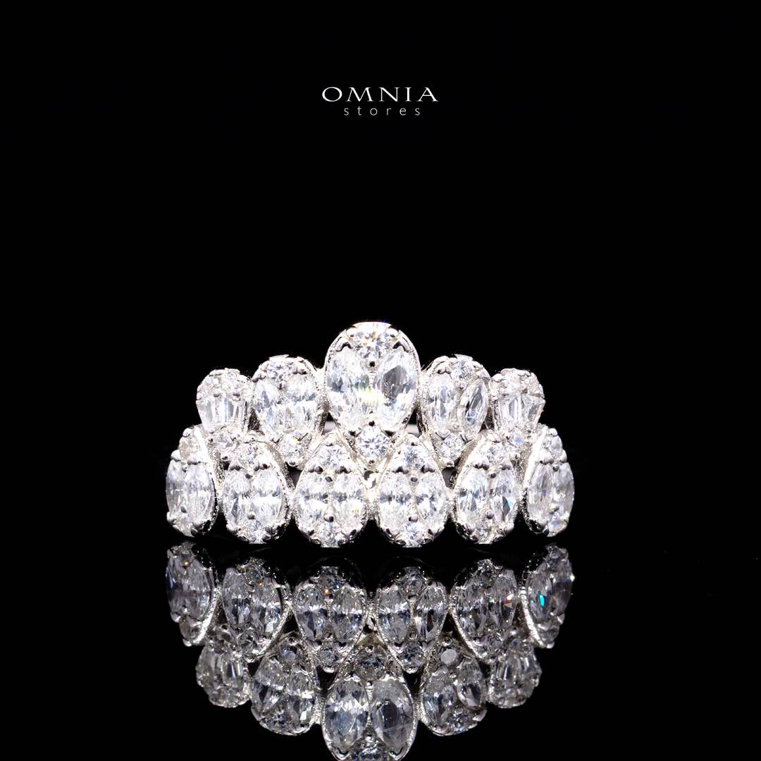 Omnia Lubaba White Bridal Full Set in 925 Silver High Quality Simulated Diamonds - Image 4