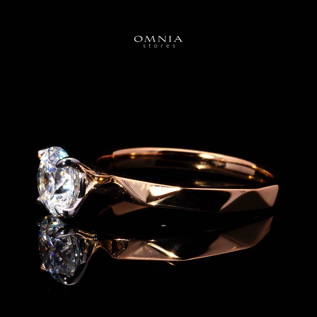 Omnia Maira Rose Gold Ring In 925 Silver High Quality Certified Lab Crafted Stones - Image 2