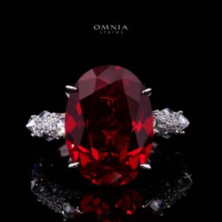 Omnia Hidaya Red Silver Ring In 925 Silver High Quality Certified Lab Crafted Stones