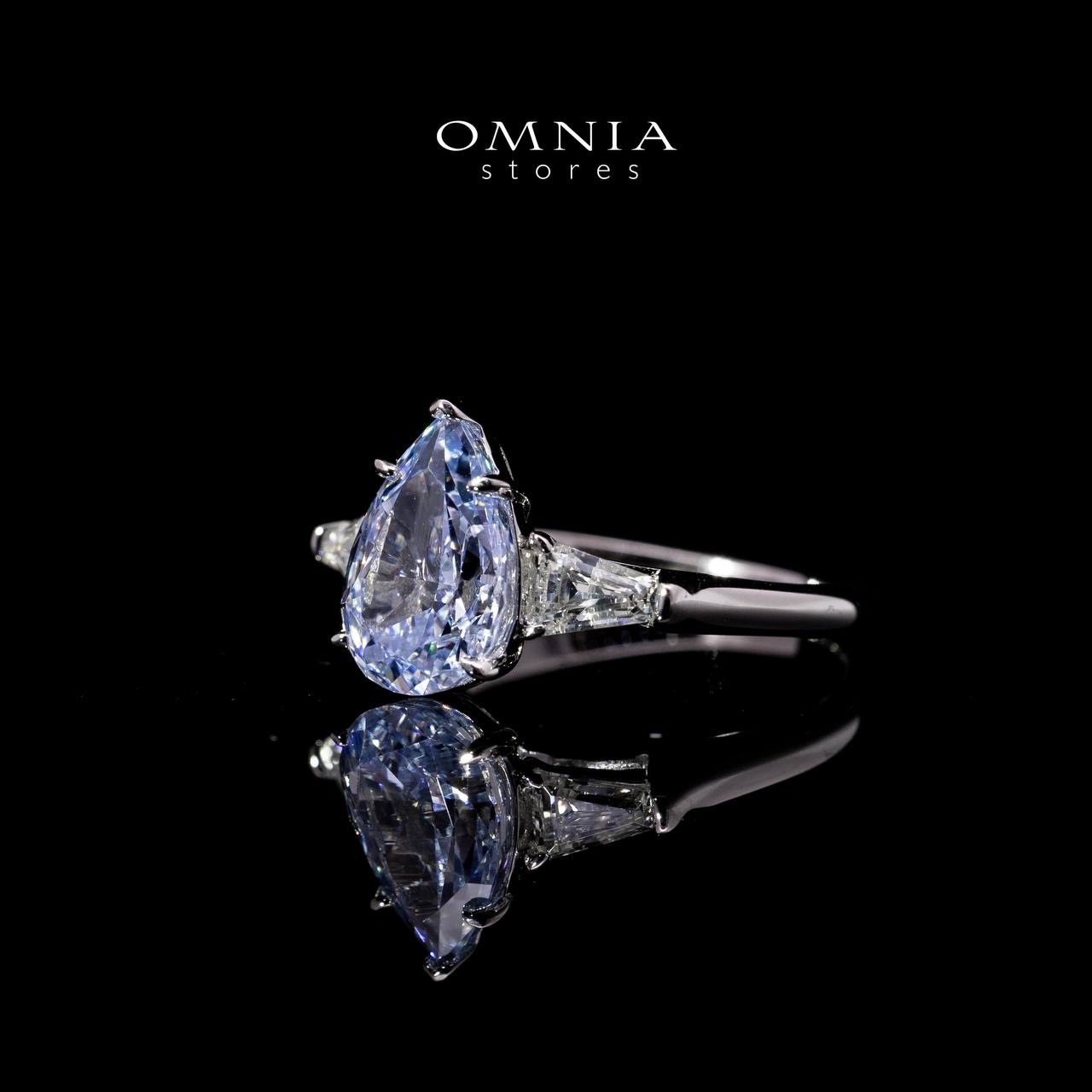 Omnia Jumanah Blue and White Silver Ring In 925 Silver High Quality Lab Crafted Stones - Image 3