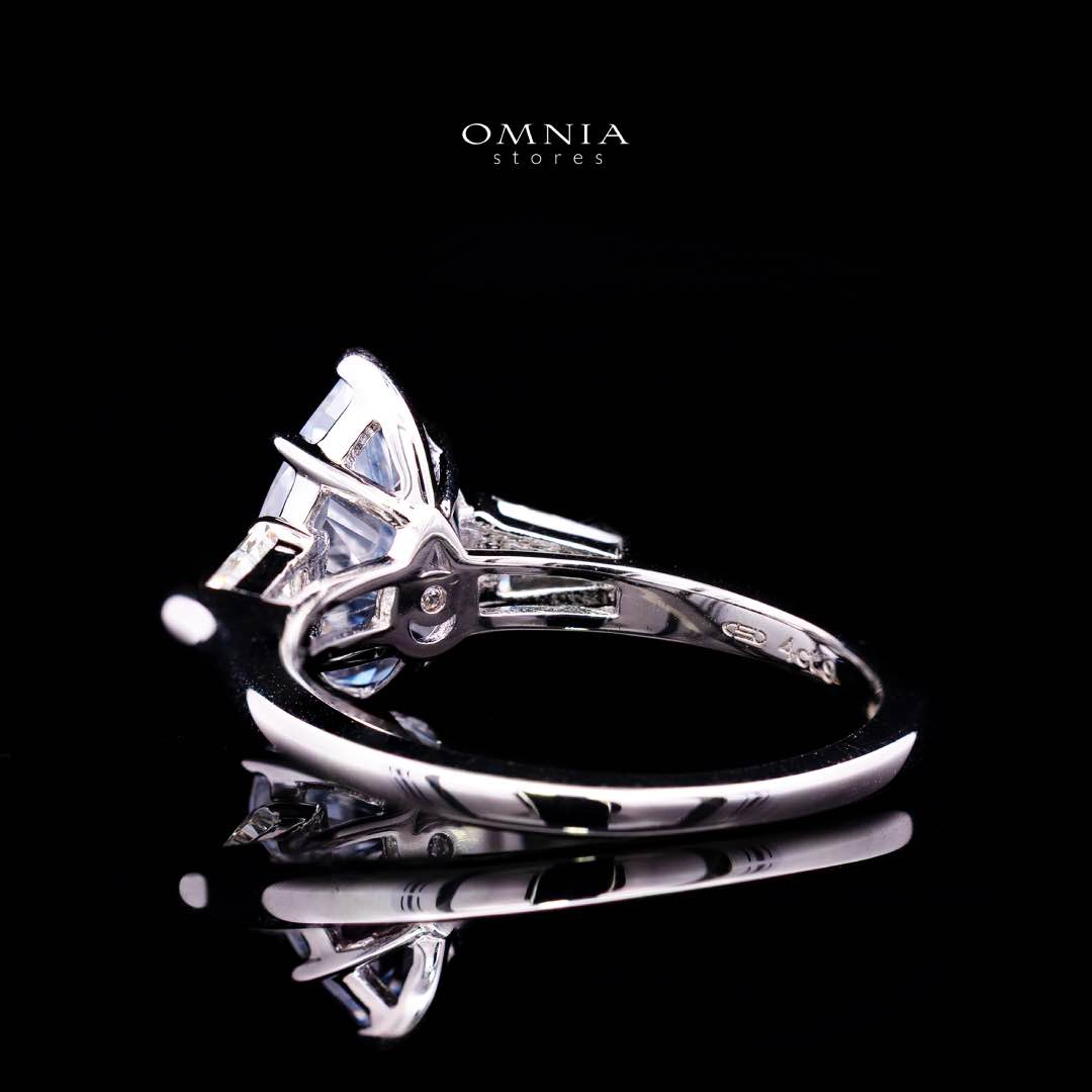 Omnia Jumanah Blue and White Silver Ring In 925 Silver High Quality Certified Lab Crafted Stones - Image 4