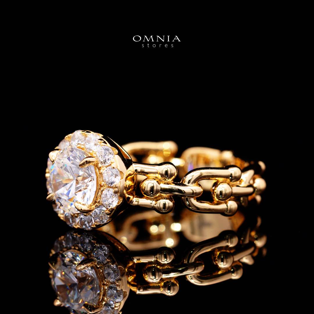 Omnia Shifaa Gold Ring In 925 Silver High Quality Certified Lab Crafted Round Cut Stones 1.25Ct - Image 2