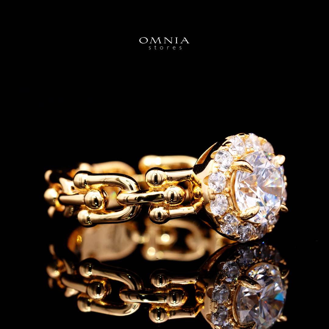 Omnia Shifaa Gold Ring In 925 Silver High Quality Certified Lab Crafted Round Cut Stones 1.25Ct - Image 3