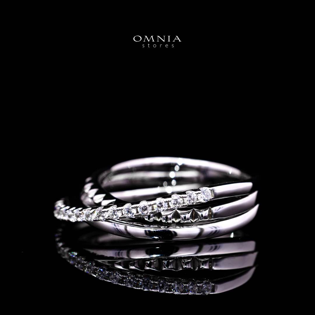 Omnia Suhair Twisted Silver Ring In 925 Silver High Quality Certified Lab Crafted Stones - Image 2