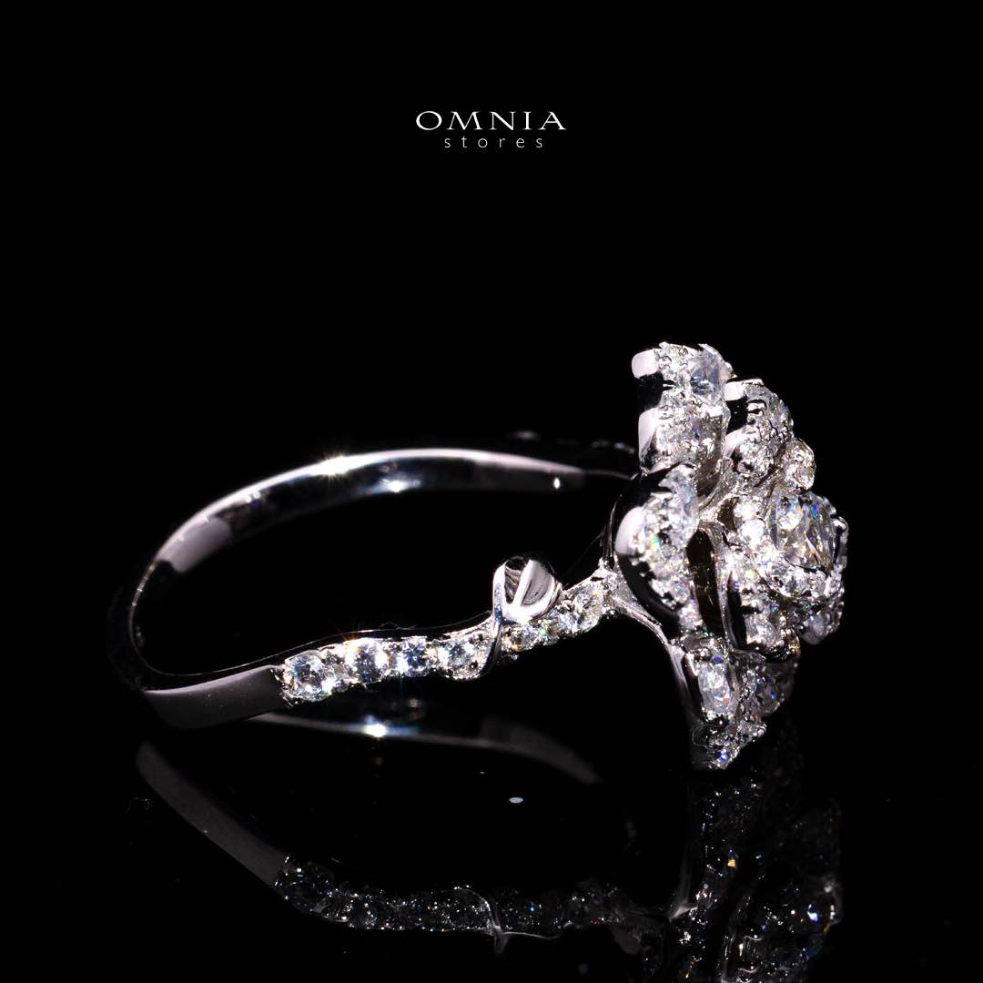 Omnia Haniya White Rose Ring In 925 Silver High Quality Certified Lab Crafted Stones - Image 3