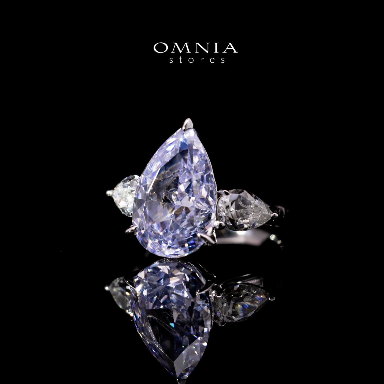 Omnia Nadira Light Purple and White Silver Ring In 925 Silver High Quality Certified Lab Crafted Stones 3.8Ct - Image 2
