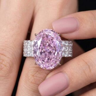 Omnia Aaliah White and Pueple Ring With High Quality Certified Lab Crafted Stones In 925 Silver