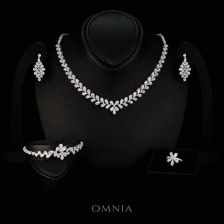 Omnia Iffat White Bridal Full Set in 925 Silver High Quality Simulated Diamonds (size 17 7 only available in KSA)