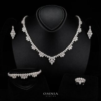 Omnia Lubaba White Bridal Full Set in 925 Silver High Quality Simulated Diamonds