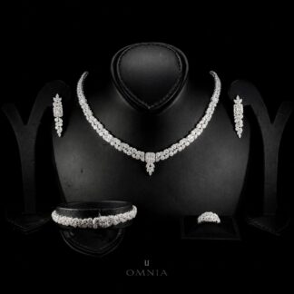 Omnia Mariyah White Bridal Full Set in 925 Silver High Quality Simulated