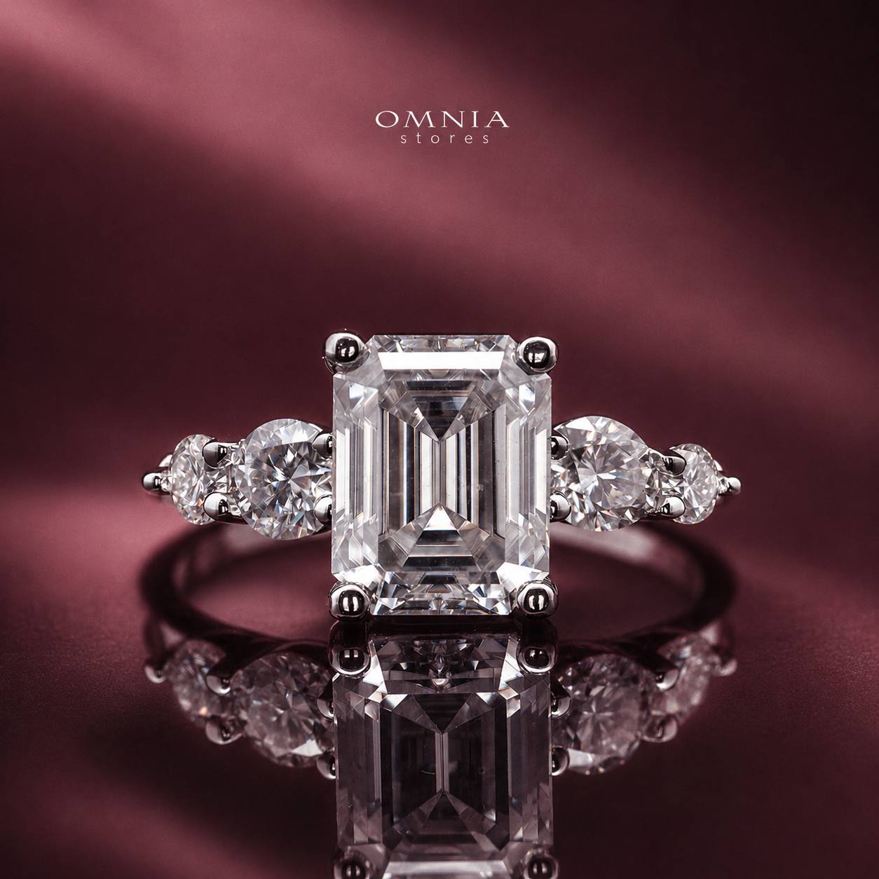 Omnia Nahlah White Ring 925 Silver High Quality GRA Certifited High Quality Moissanite Stone 3CT - Image 3