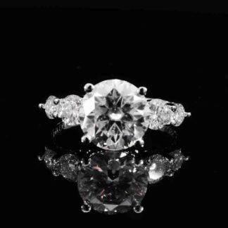 Omnia Thamar White Ring 925 Silver High Quality GRA Certifited High Quality Moissanite Stone 3CT