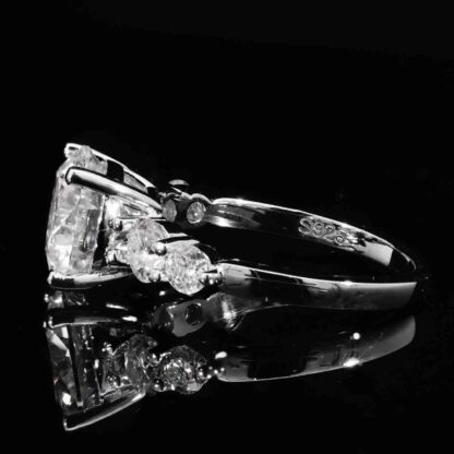 Omnia Thamar White Ring 925 Silver High Quality GRA Certifited High Quality Moissanite Stone 3CT - Image 2