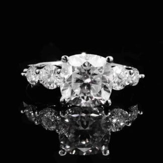 Omnia Munisa White Ring 925 Silver High Quality GRA Certifited High Quality Moissanite Stone 3CT